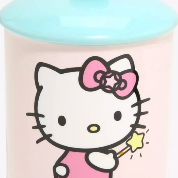 Hello Kitty Star Wand Green And Pink Ceramic Cookie Jar By Silver Buffalo - Picture 3 of 3
